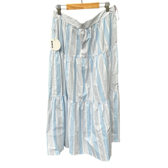 STAUD Sea Stripe Tiered Maxi Skirt - Picture 2 of 6